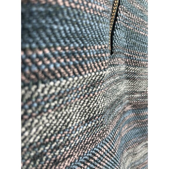 Loft Blue Gray Tweed Zip Mini Skirt Size 8 Workwear Classic - Picture 6 of 12